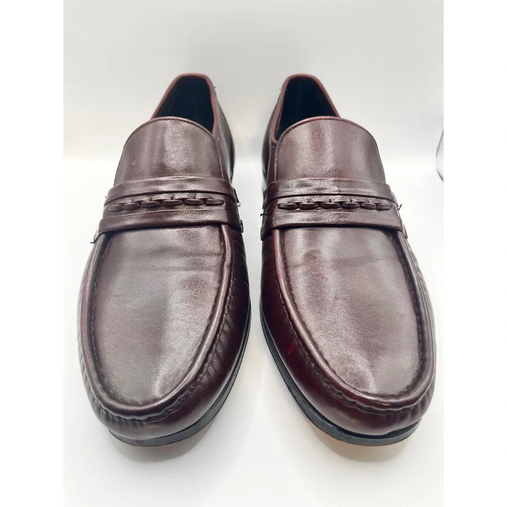 Florsheim Imperial Quality Burgundy Leather‎ Braided Loafers 9.5 E Comfortech